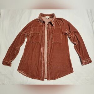 Umgee Velvet Shirt in Rust